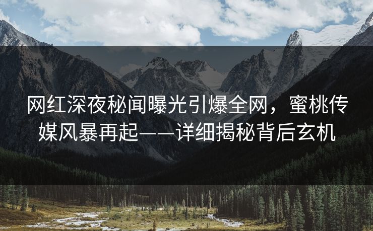 网红深夜秘闻曝光引爆全网,蜜桃传媒风暴再起——详细揭秘背后玄机 网红深夜秘闻曝光引爆全网,蜜桃传媒风暴再起——详细揭秘背后玄机